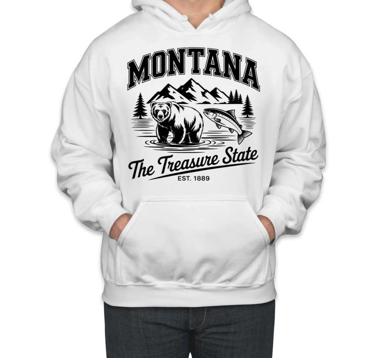 Montana Cityscape Illustration The Treasure State Unisex Hoodie