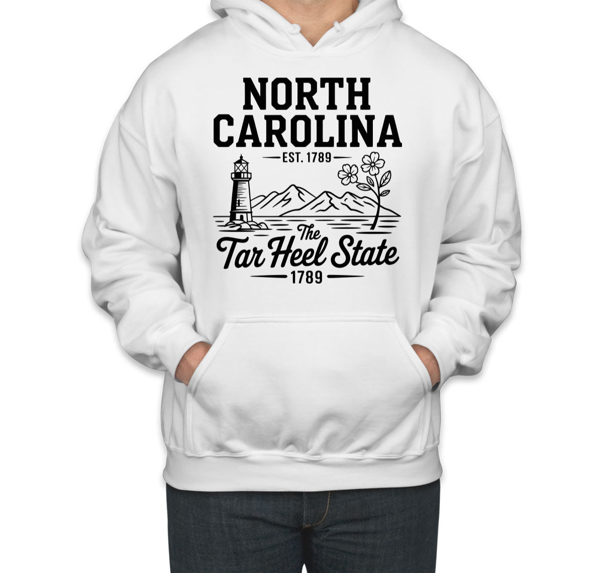 North Carolina Cityscape Illustration The Tar Heel State Unisex Hoodie