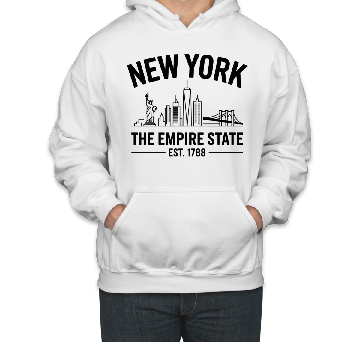 New York Cityscape Illustration The Empire State Unisex Hoodie