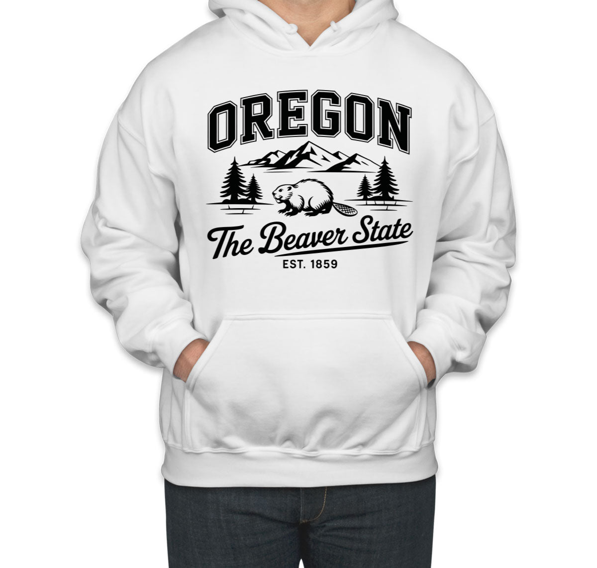 Oregon Cityscape Illustration The Beaver State Unisex Hoodie