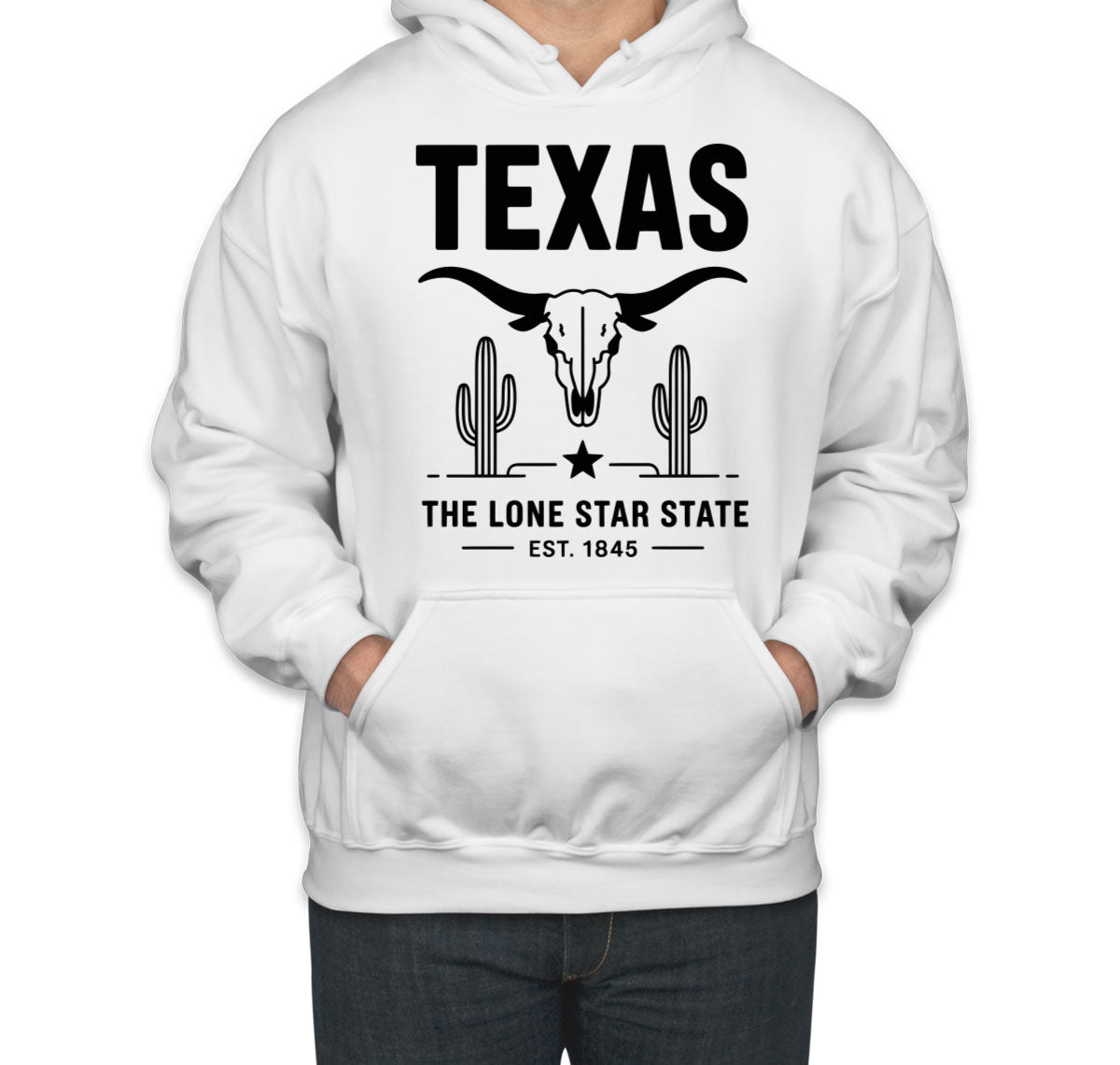 Texas Cityscape Illustration The Lone Star State Unisex Hoodie