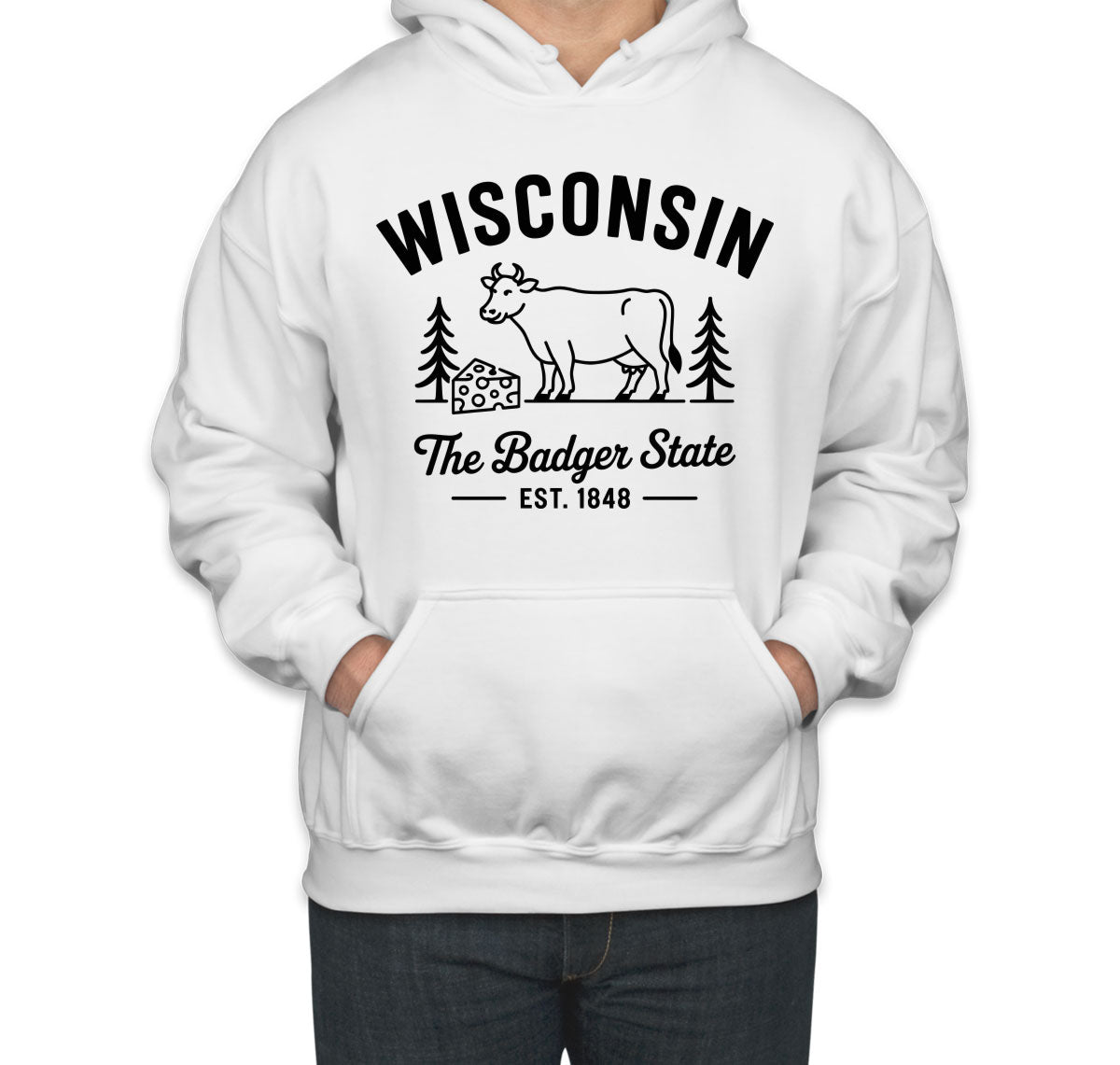 Wisconsin Cityscape Illustration The Badger State Unisex Hoodie
