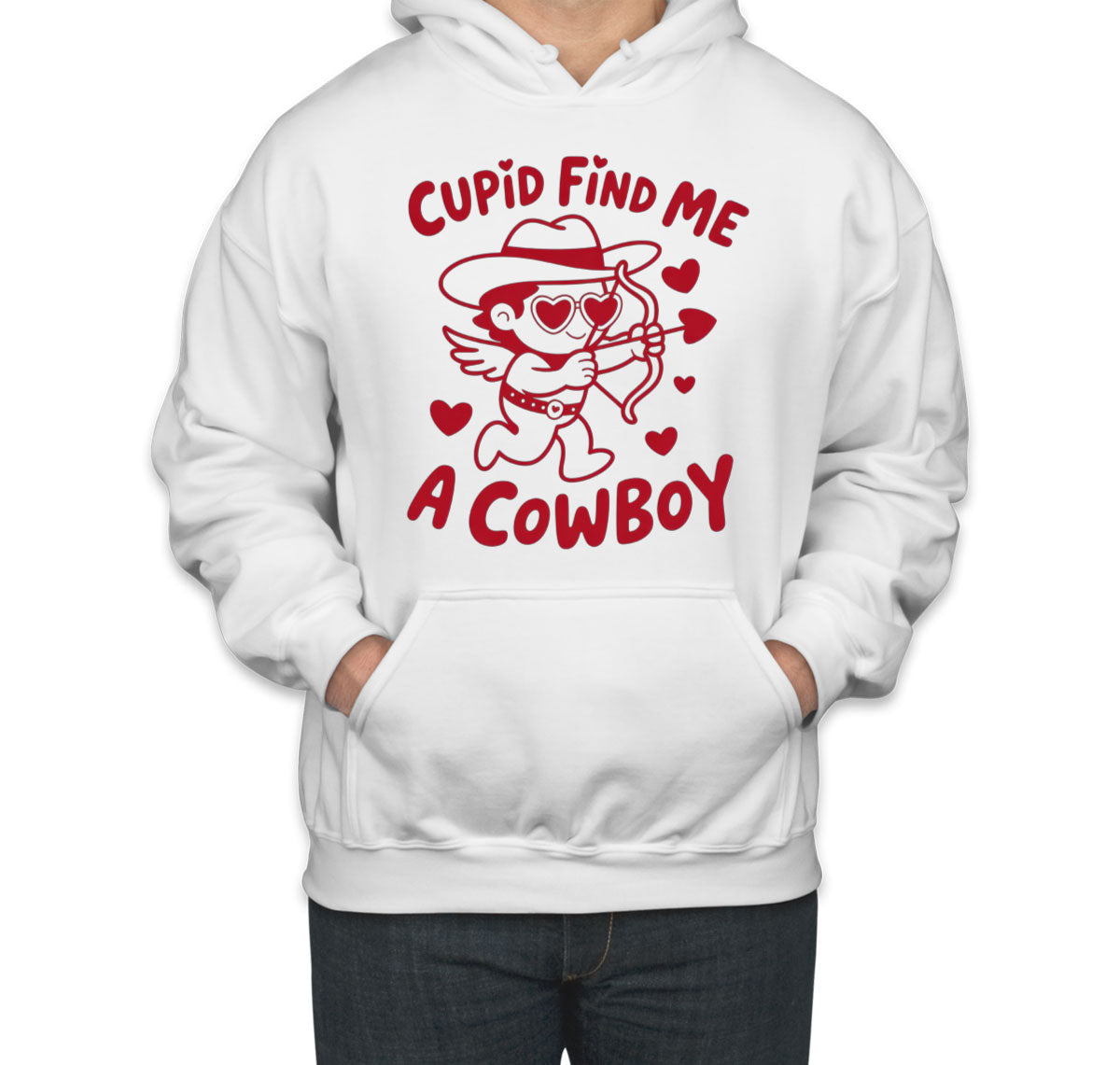 Cupid Find Me A Cowboy Valentine's Day Unisex Hoodie