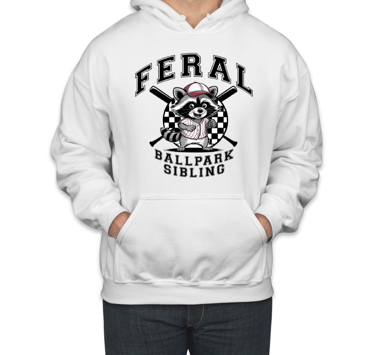 Feral Ballpark Sibling Baseball Unisex Hoodie