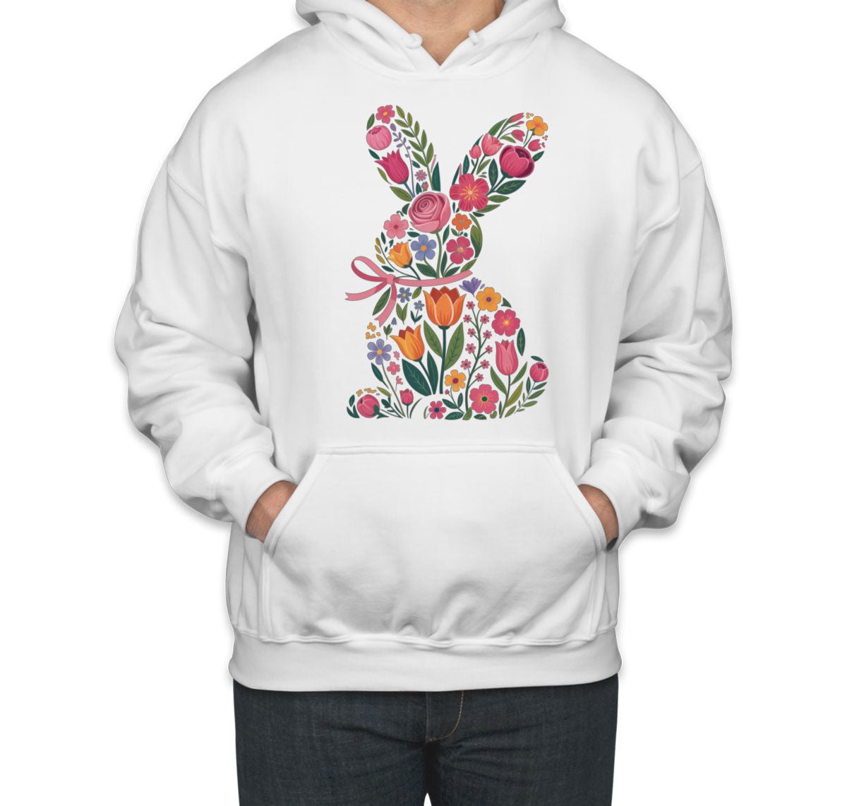 Floral Bunny Easter Unisex Hoodie