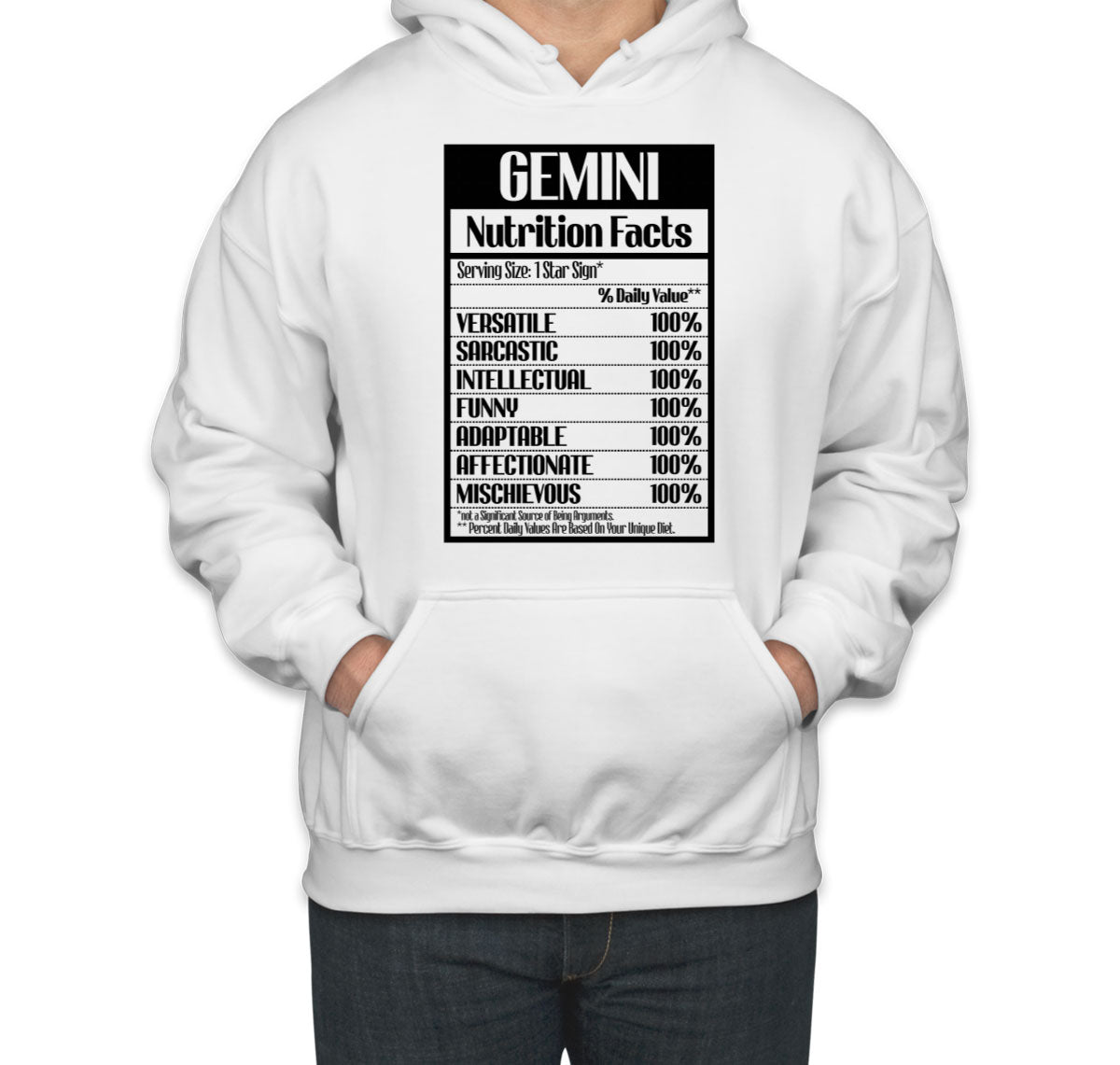 Gemini Zodiac Nutrition Facts Unisex Hoodie