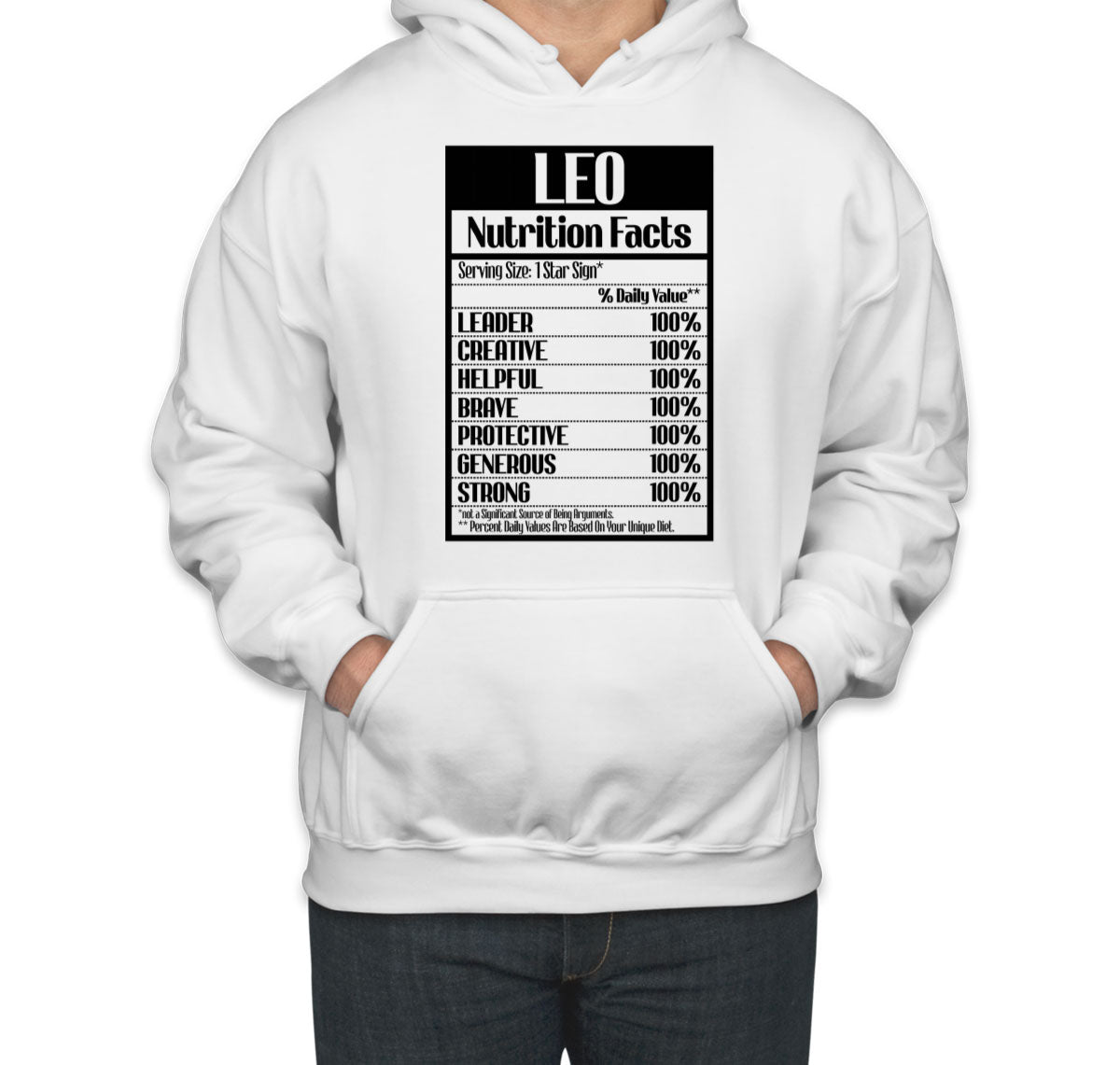 Leo Zodiac Nutrition Facts Unisex Hoodie