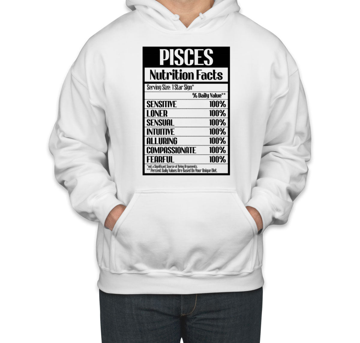 Pisces Zodiac Nutrition Facts Unisex Hoodie