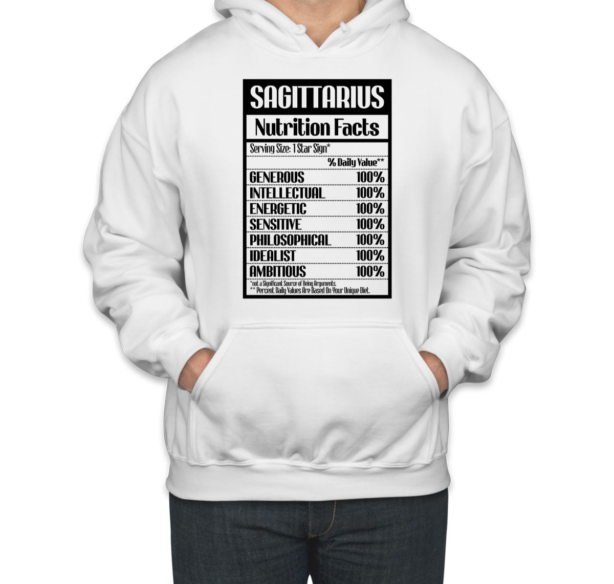 Sagittarius Zodiac Nutrition Facts Unisex Hoodie