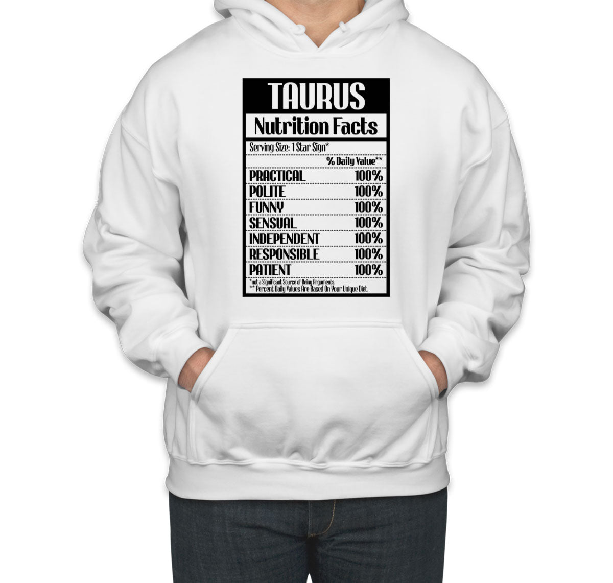 Taurus Zodiac Nutrition Facts Unisex Hoodie