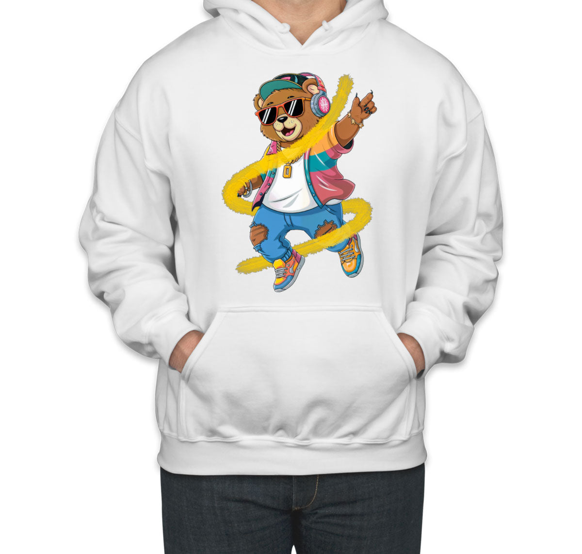 Teddy Bear With Headphone And Sunglasses Unisex Hoodie