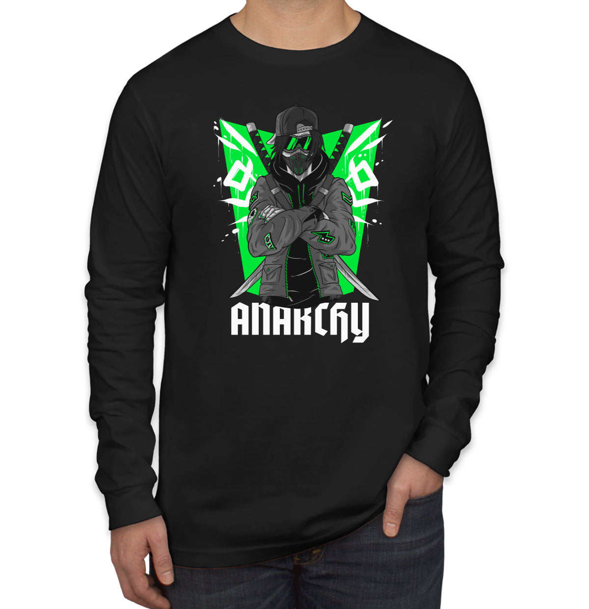 Anarchy Anarchist Ninja Samurai Warrior Anime Long Sleeve Shirt