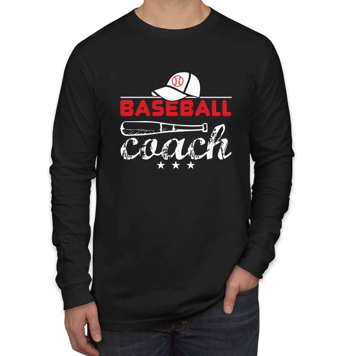 Baseball Coach Men's Long Sleeve Shirt