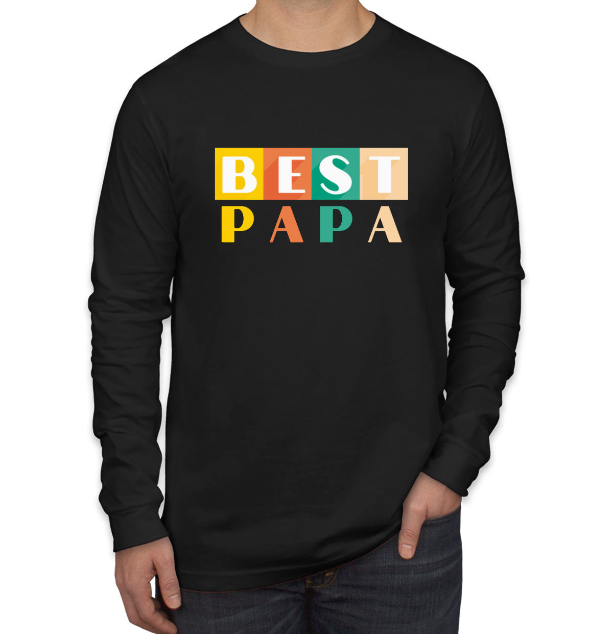 Best Papa Father's Day Men's Long Sleeve Shirt