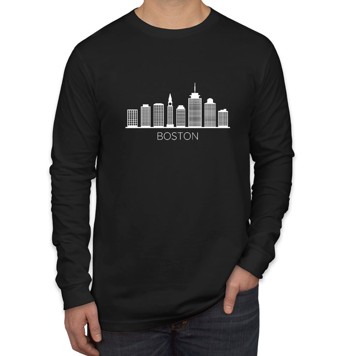 Boston Skyline Men's Long Sleeve Shirt