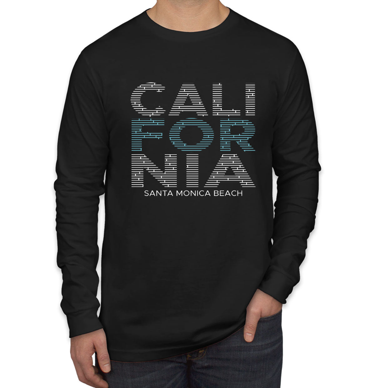 California Santa Monica Beach Men's Long Sleeve Shirt