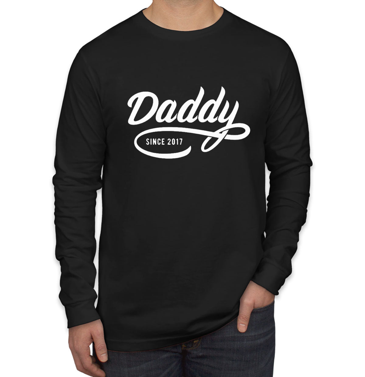 Daddy Since [Custom Year] Personalized Father's Day Men's Long Sleeve Shirt