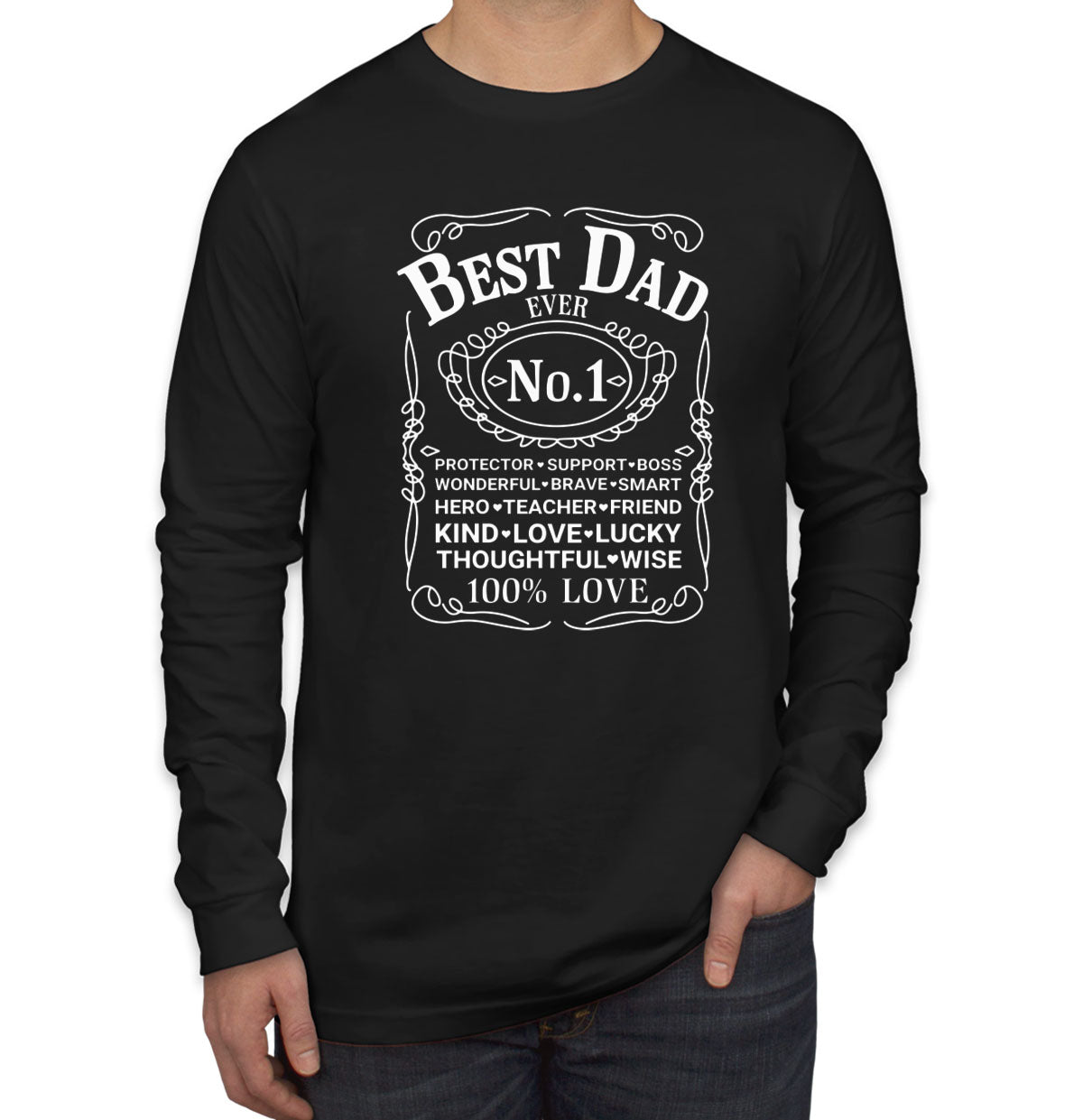 Best Dad Ever No.1 Father's Day Men's Long Sleeve Shirt