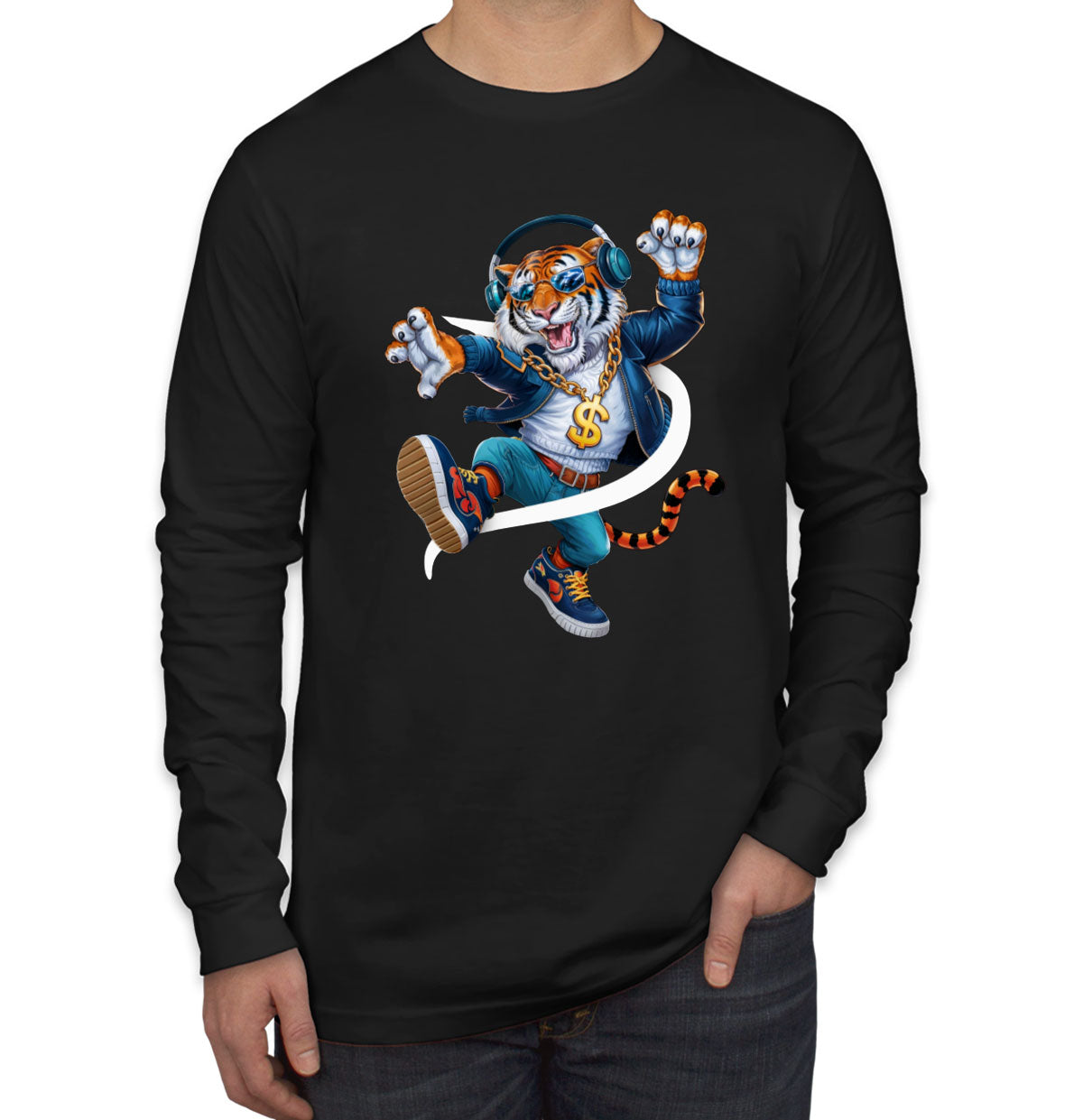 Dancing Tiger Men's Long Sleeve Shirt