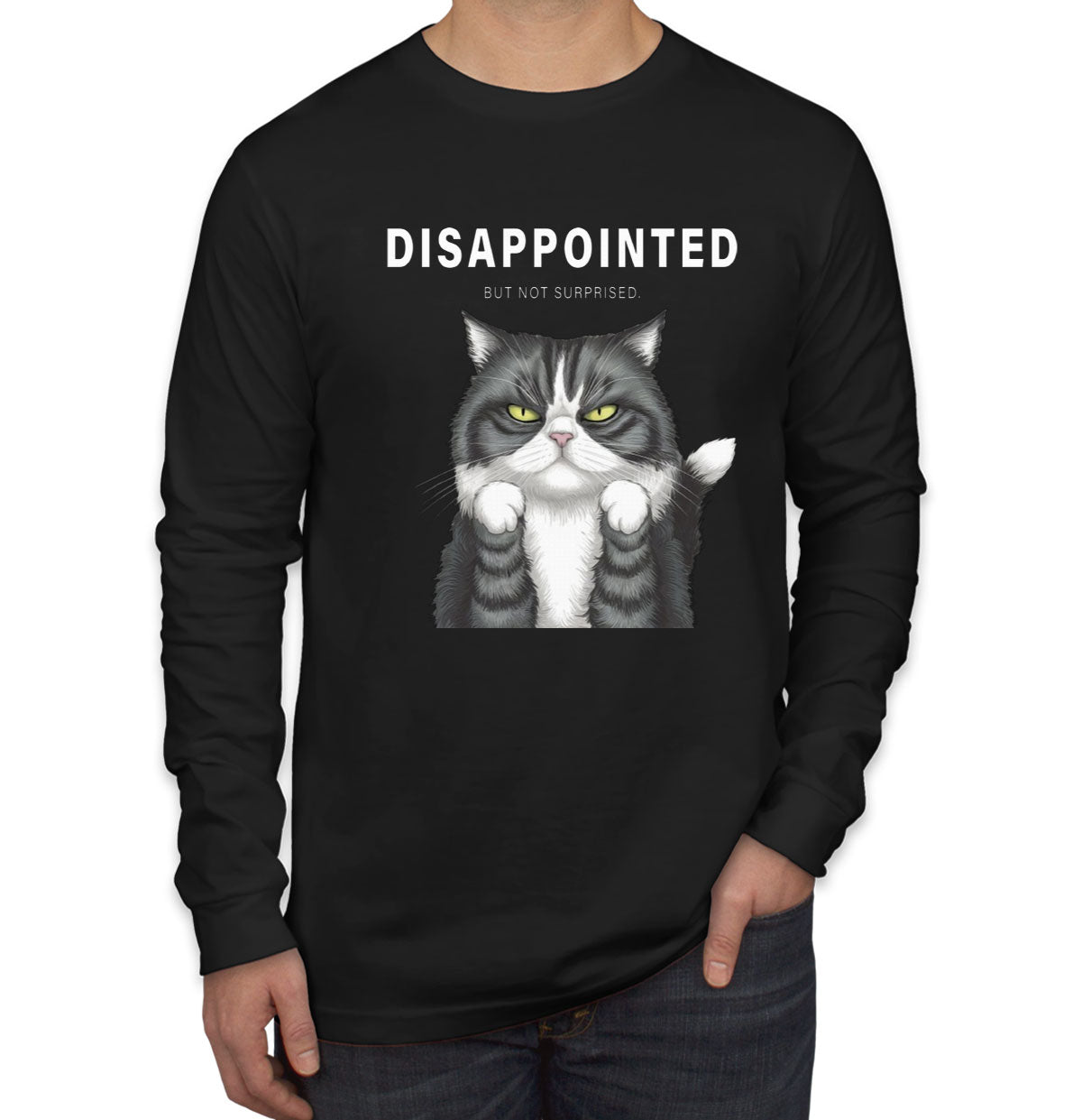 Disappointed Cat Men's Long Sleeve Shirt