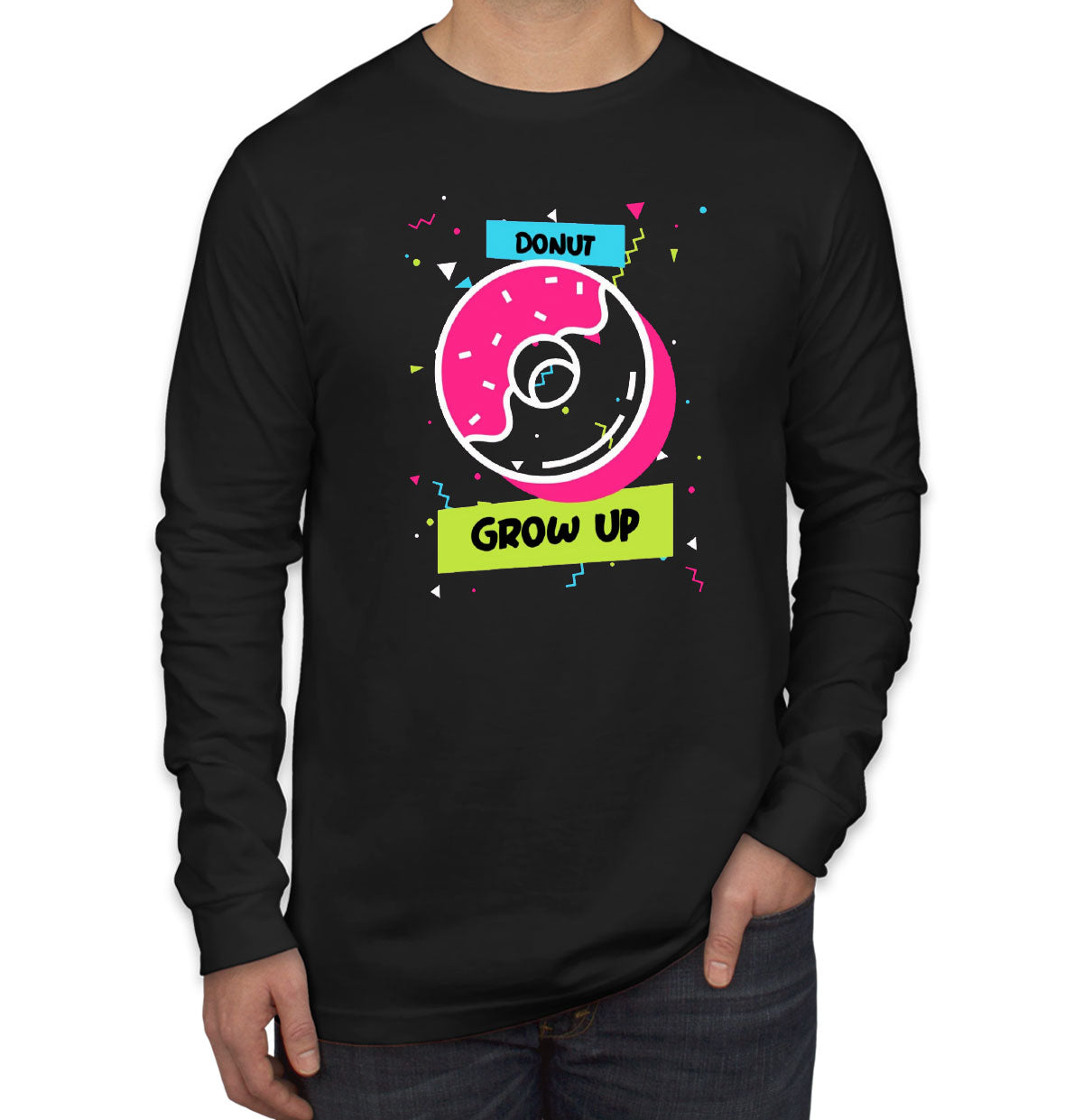 Donut Grow Up Birthday Men's Long Sleeve Shirt