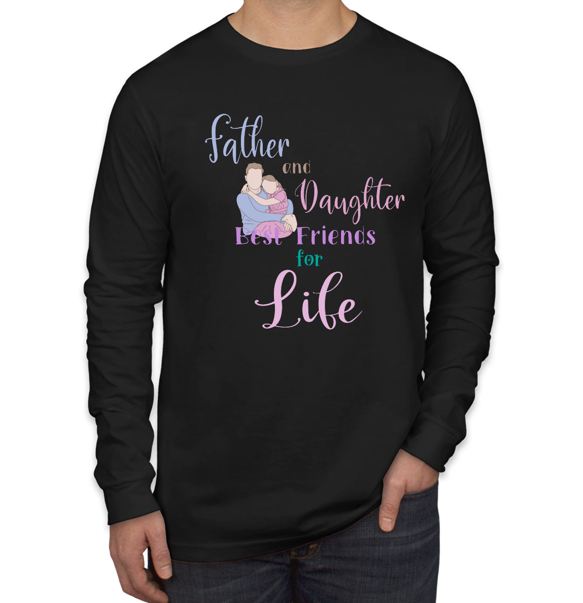 Father And Daughter Father's Day Men's Long Sleeve Shirt