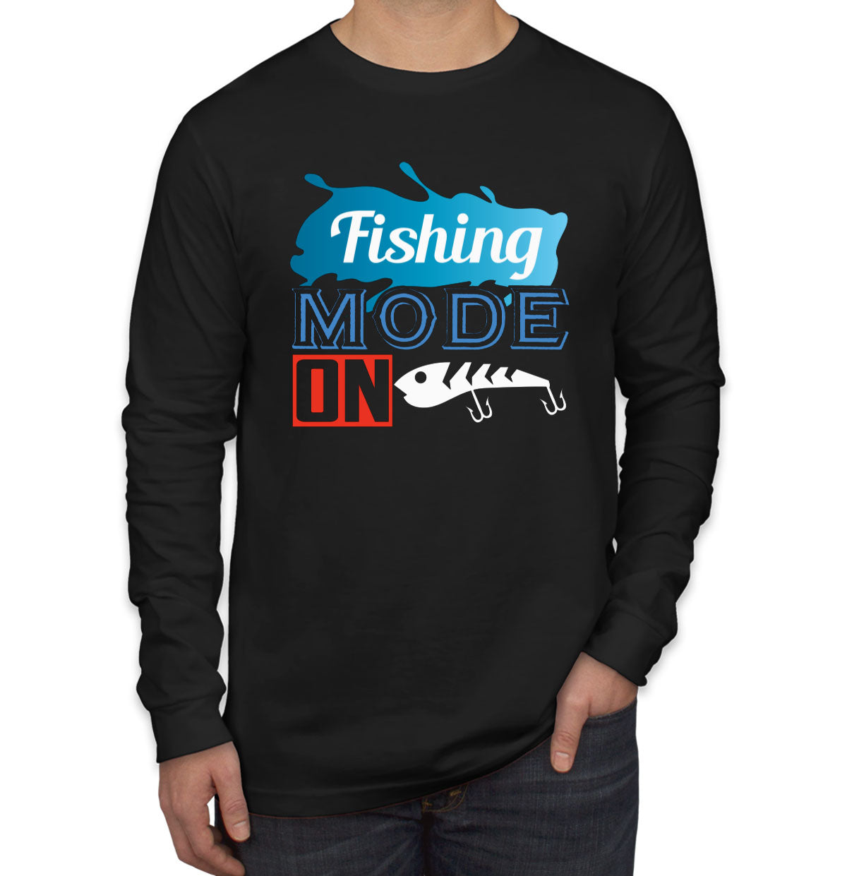 Fishing Mode On Men's Long Sleeve Shirt