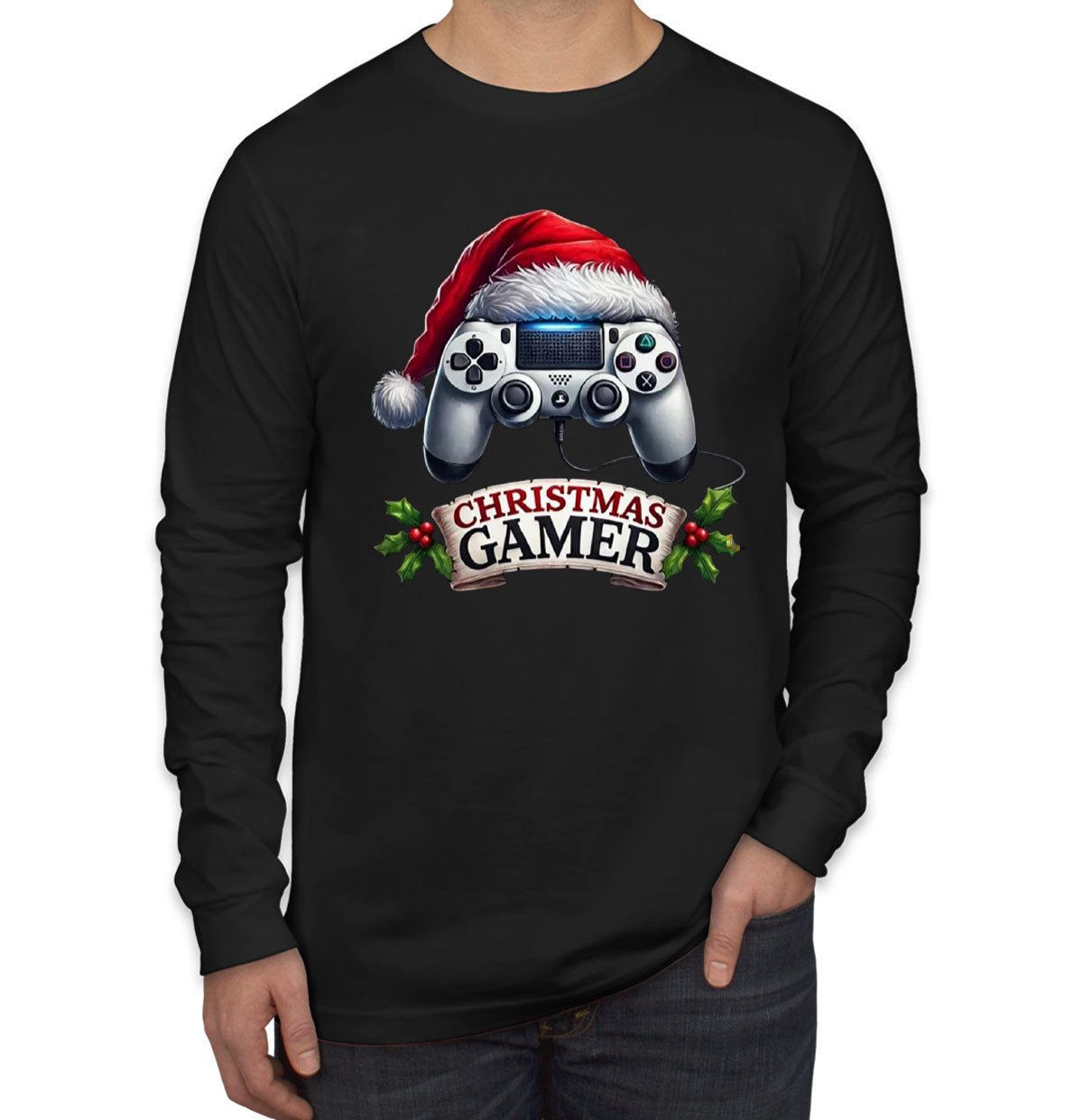 Christmas Gamer Men's Long Sleeve Shirt