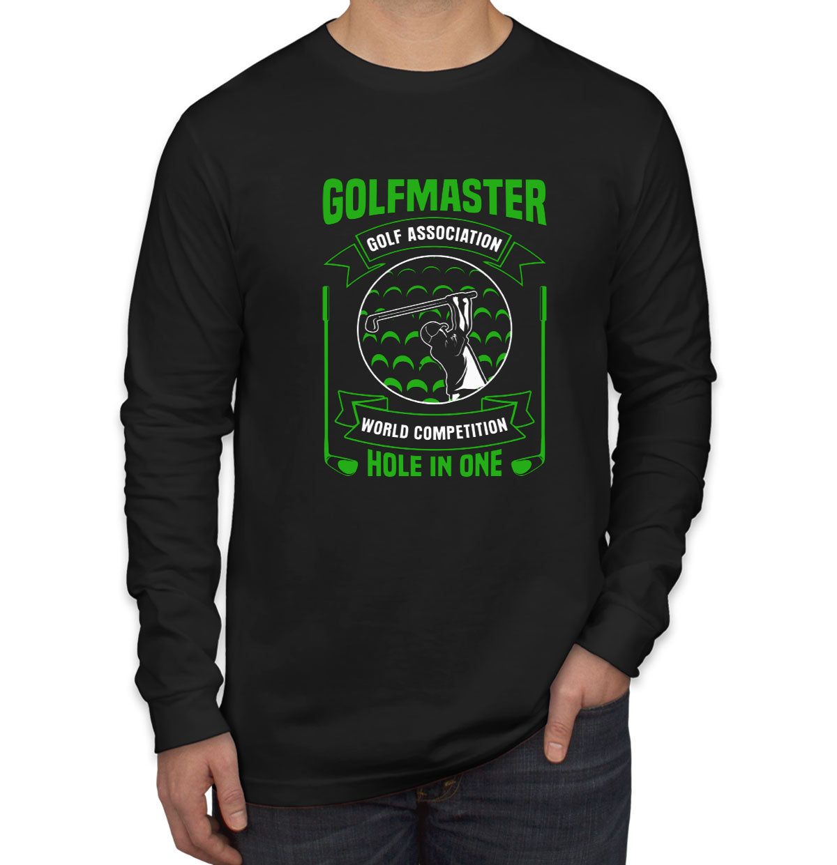 Golf Master Golf Association World Competition Hole In One Men's Long Sleeve Shirt