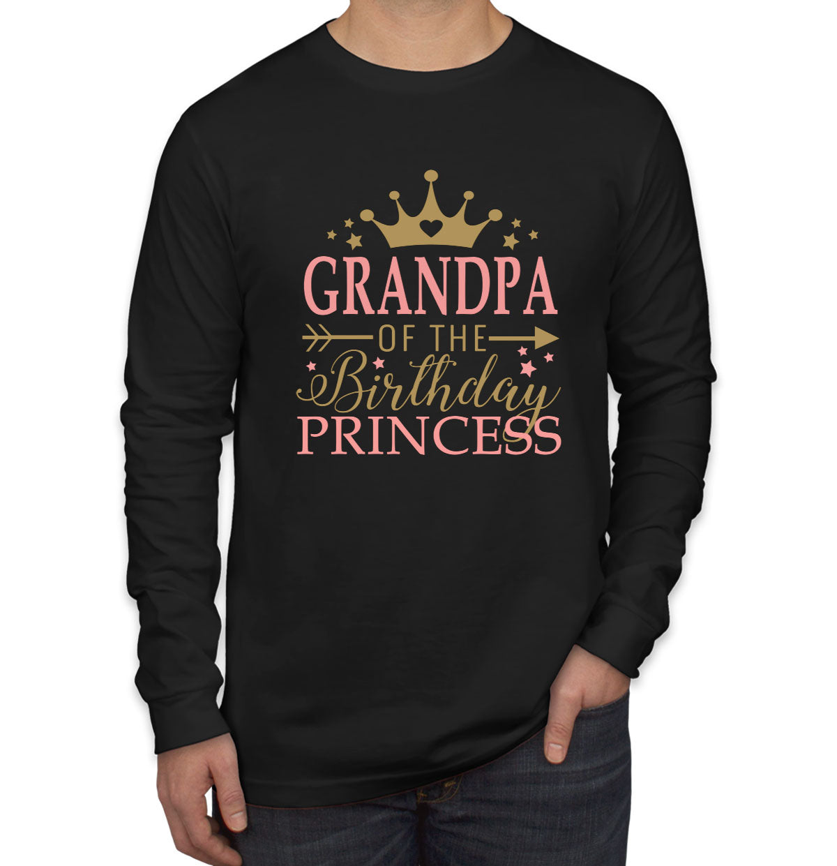 Grandpa Of The Birthday Princess Men's Long Sleeve Shirt