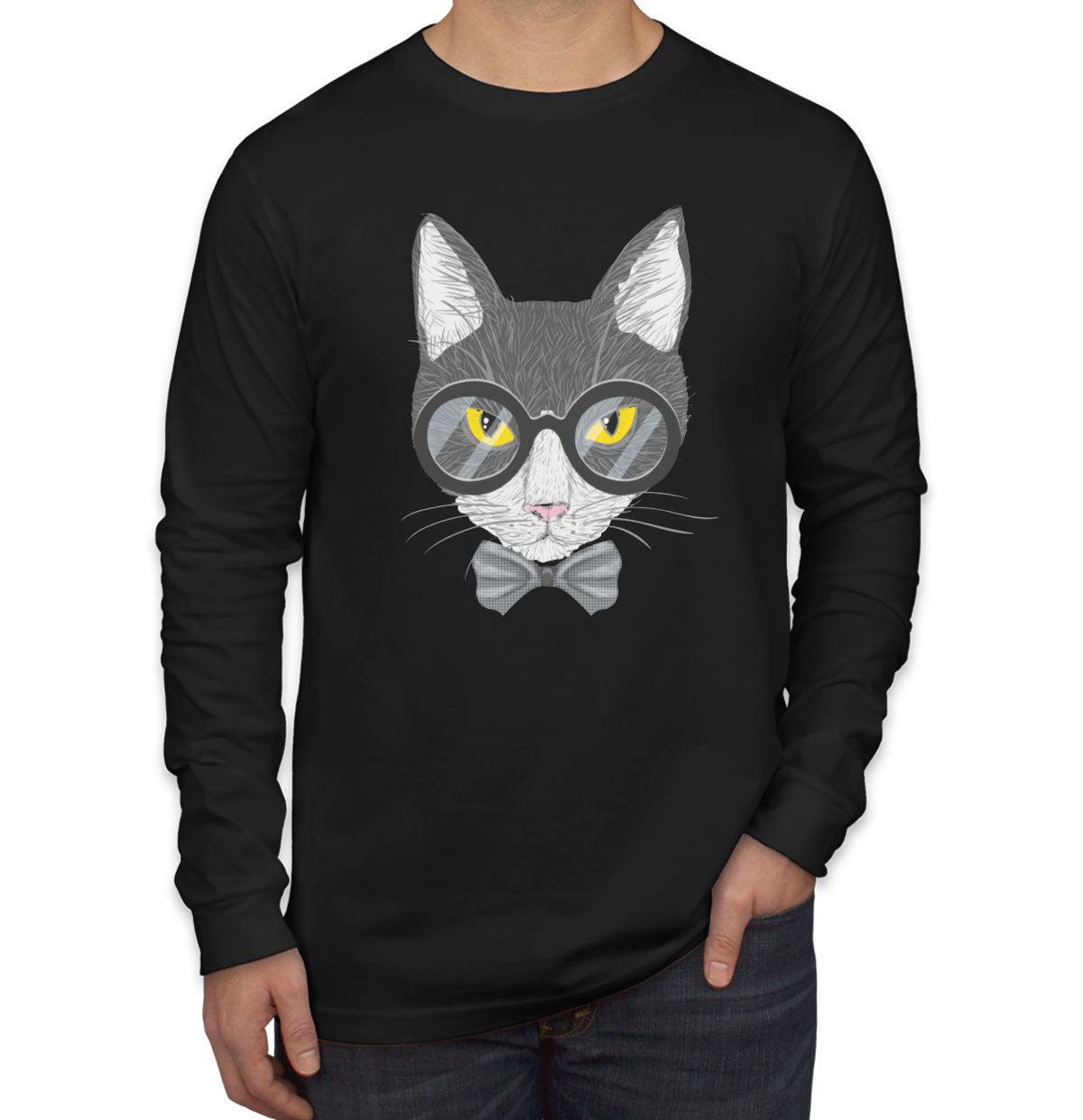 Hipster Cat Long Sleeve Shirt