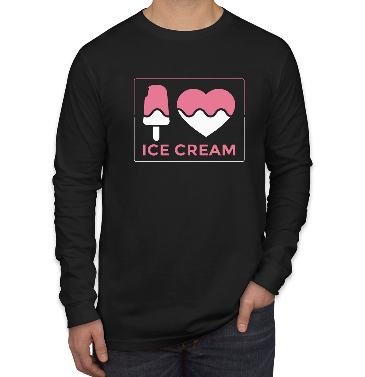 I Love Ice Cream Men's Long Sleeve Shirt