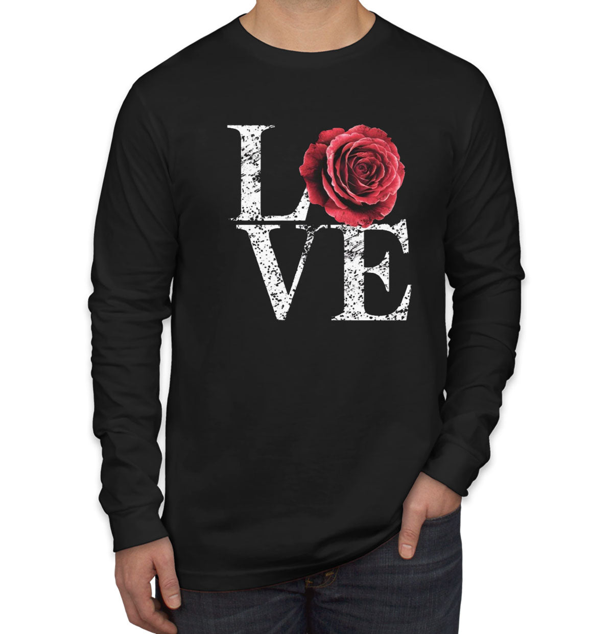 Love Rose Men's Long Sleeve Shirt