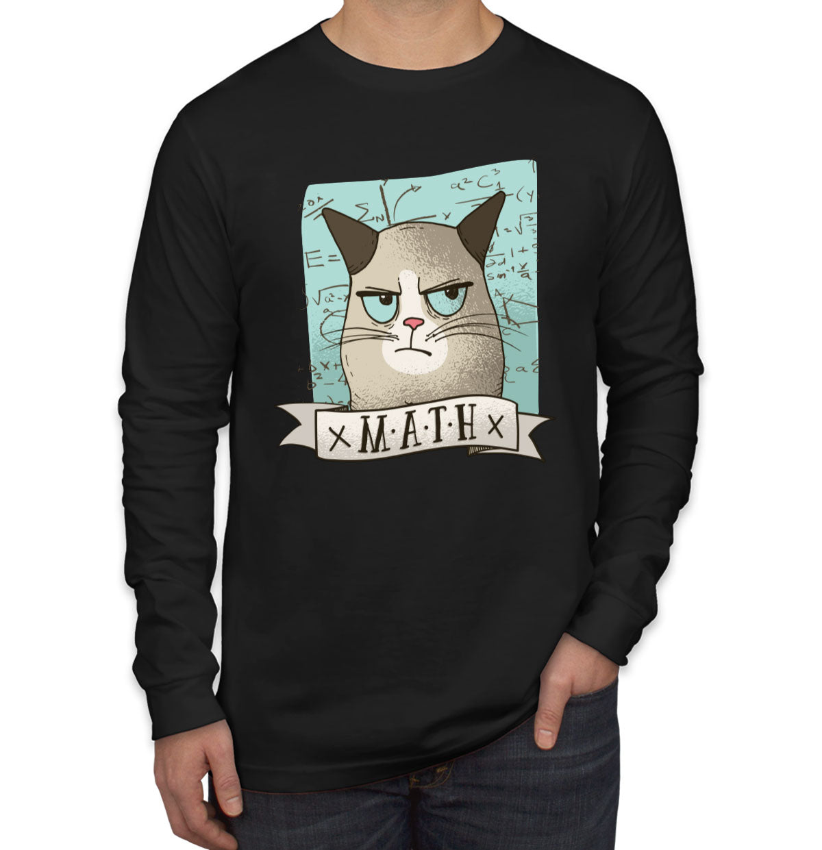 Math Cat Men's Long Sleeve Shirt