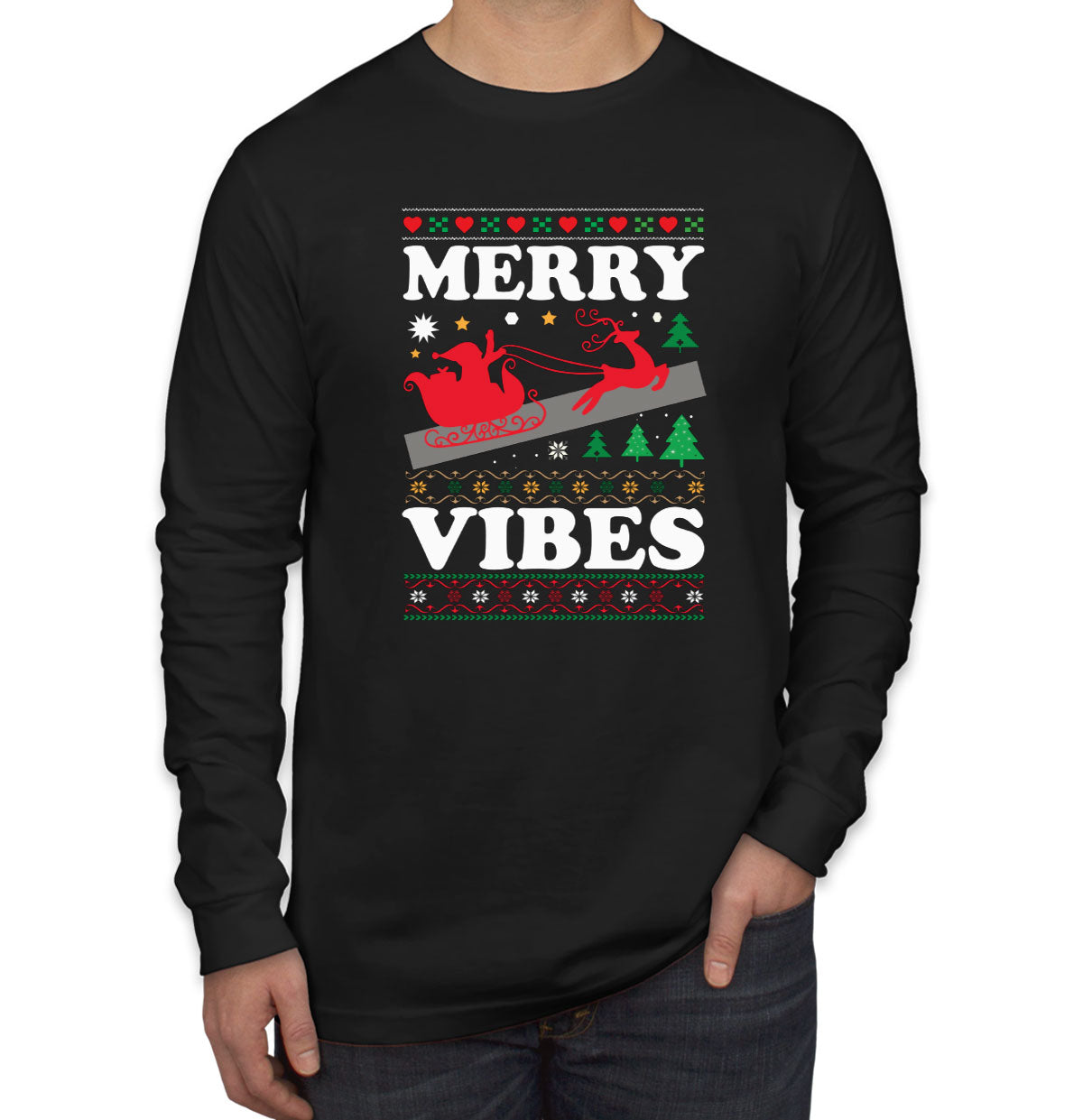 Merry Vibes Men's Long Sleeve Shirt