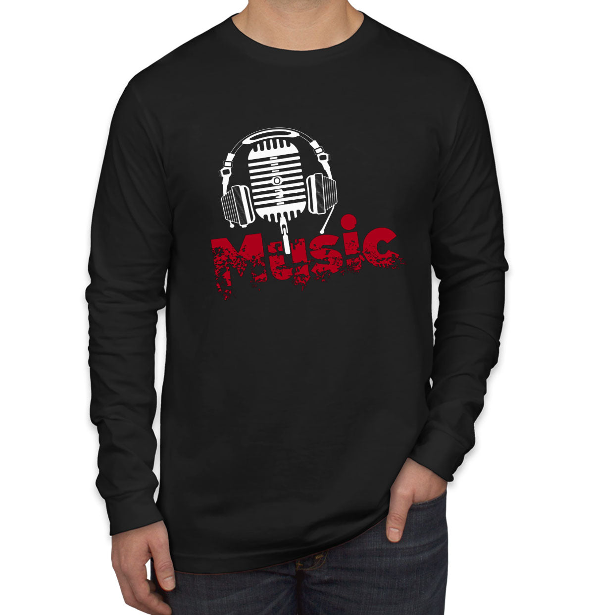 Music And Headphone Men's Long Sleeve Shirt