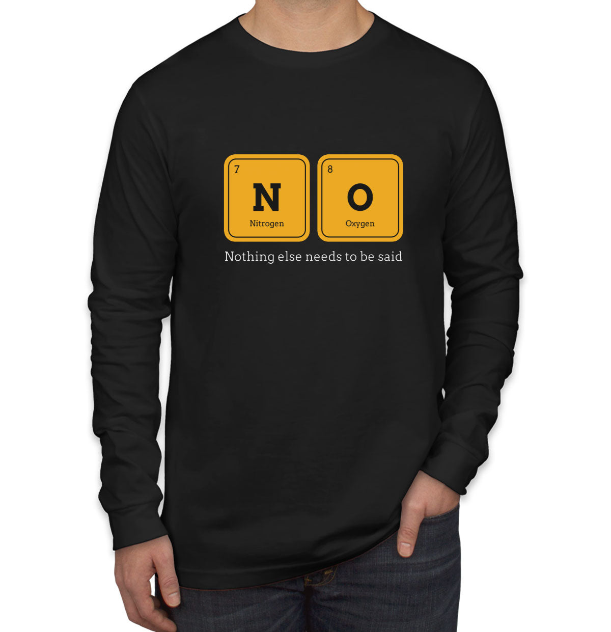 Nothing Else Needs To Be Said Funny Periodic Table Men's Long Sleeve Shirt