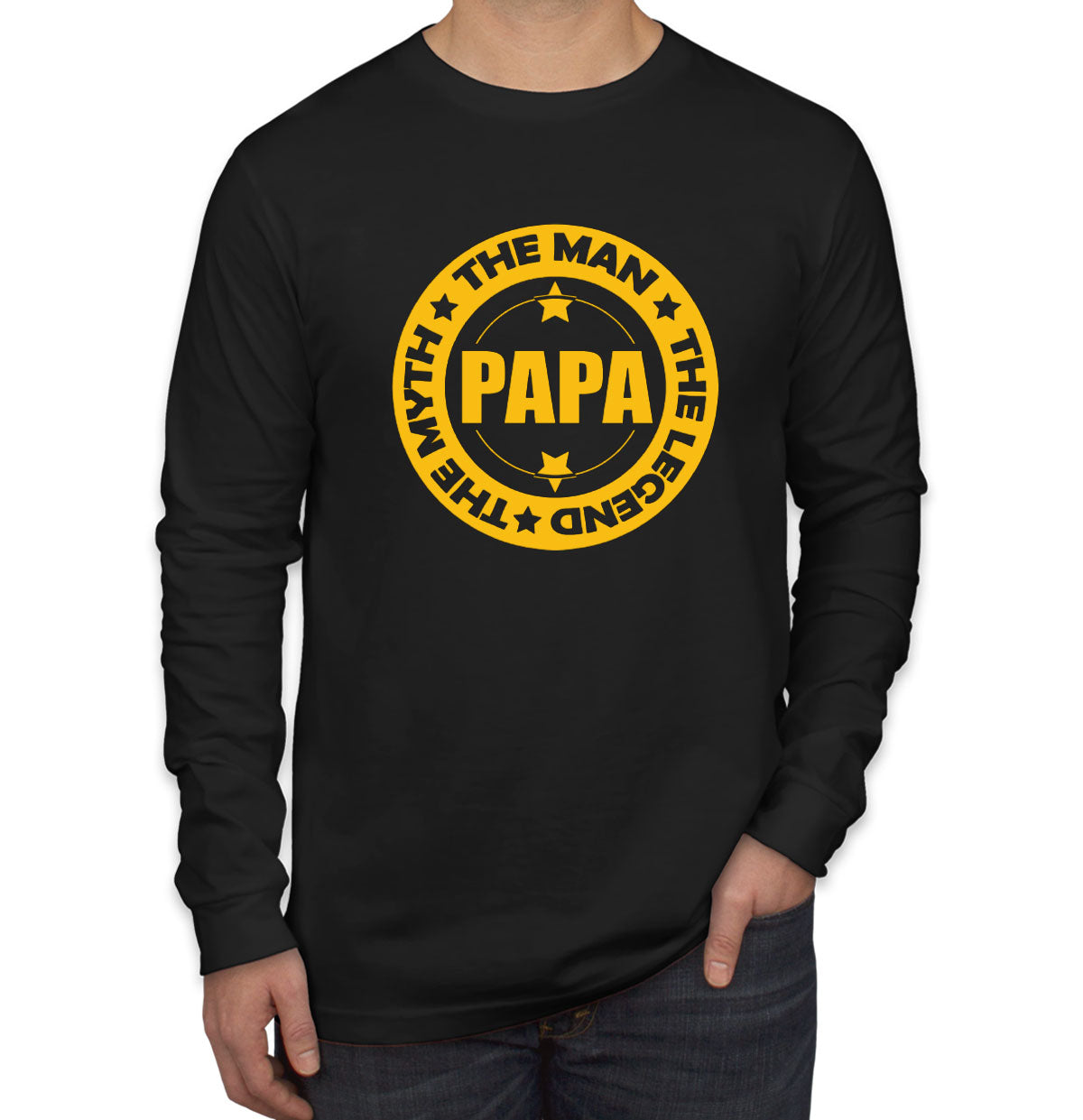 Papa The Myth The Man The Legend  Father's Day Men's Long Sleeve Shirt
