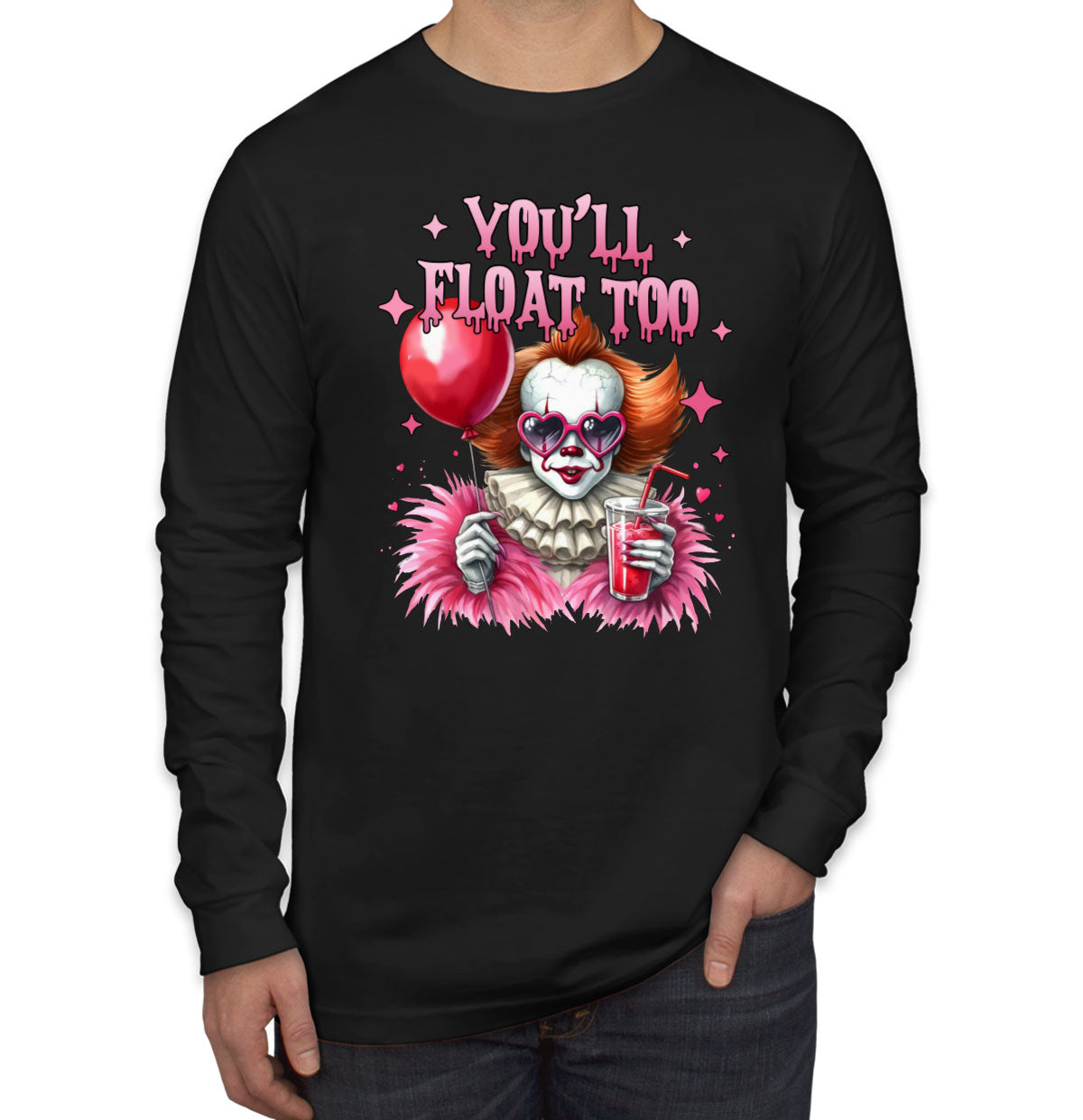 You'll Float Too Pennywise Halloween Men's Long Sleeve Shirt