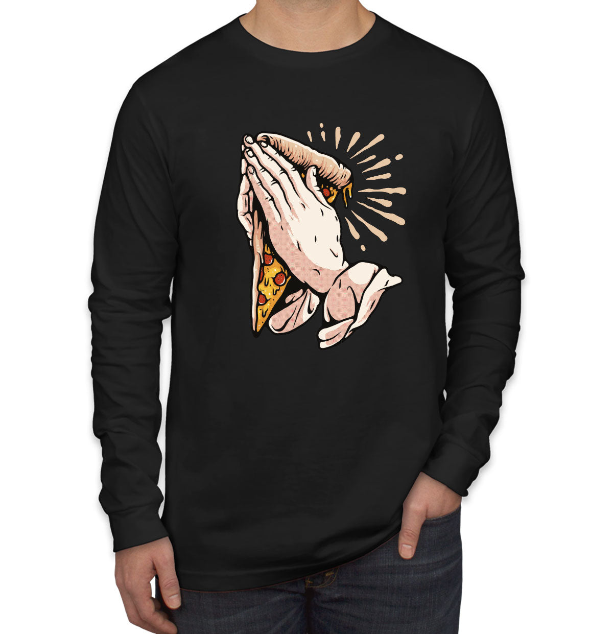 Pray For Pizza Men's Long Sleeve Shirt