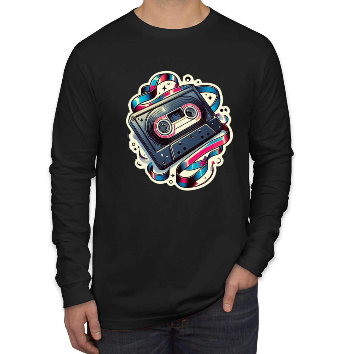 Retro Mixtape Men's Long Sleeve Shirt