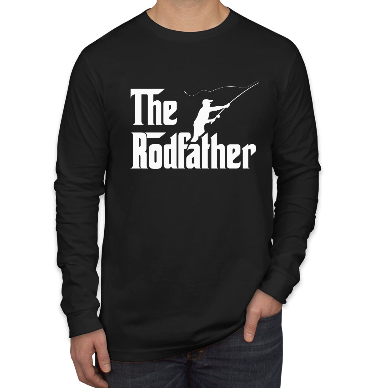 The Rodfather Fishing Father's Day Men's Long Sleeve Shirt