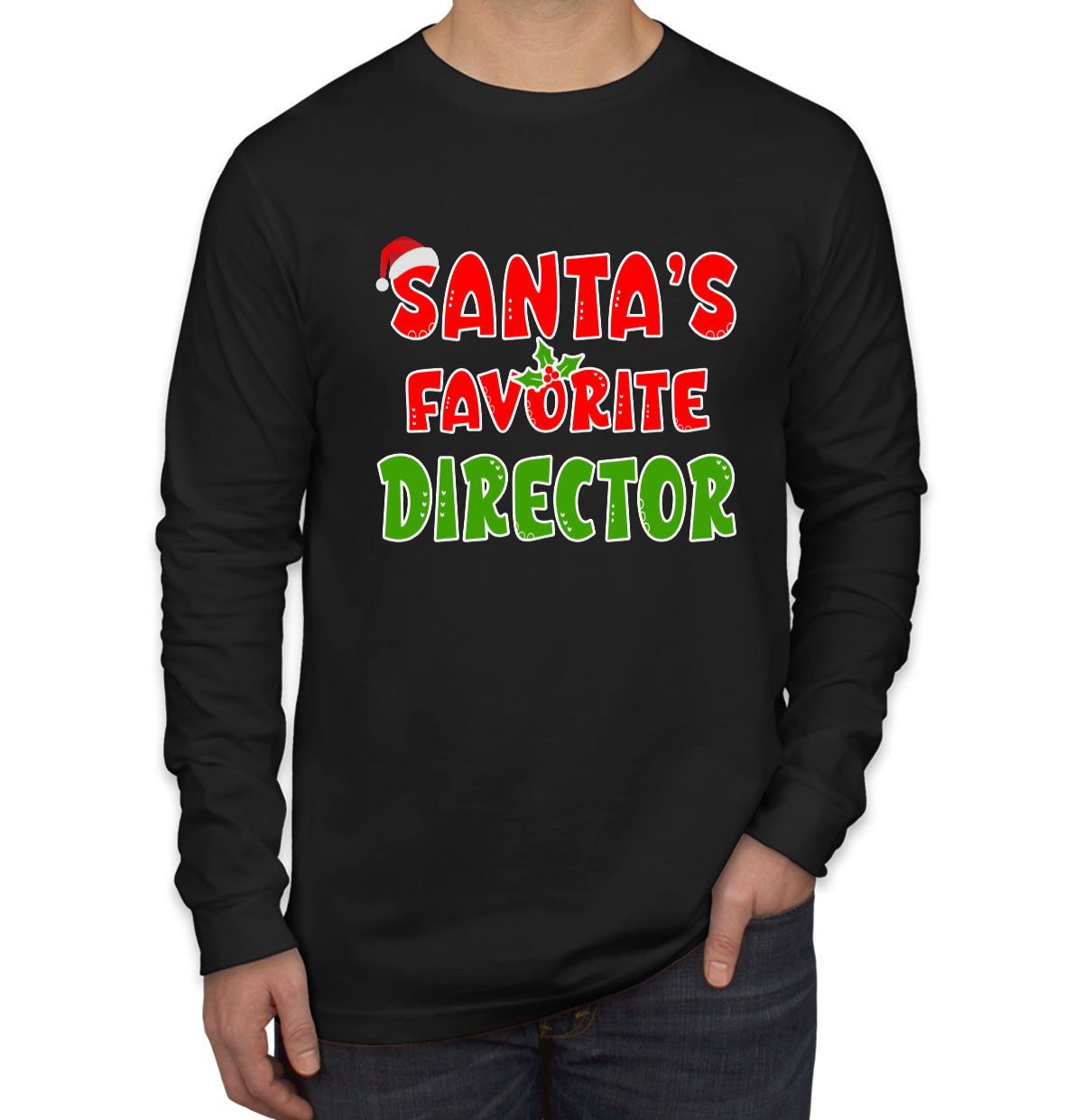 Santa's Favorite Director Men's Long Sleeve Shirt