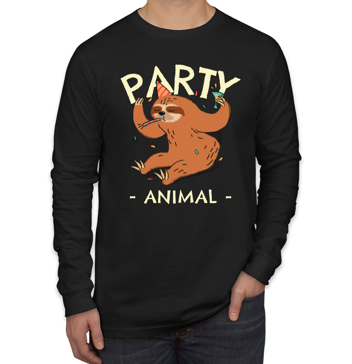 Party Animal Sloth Long Sleeve Shirt