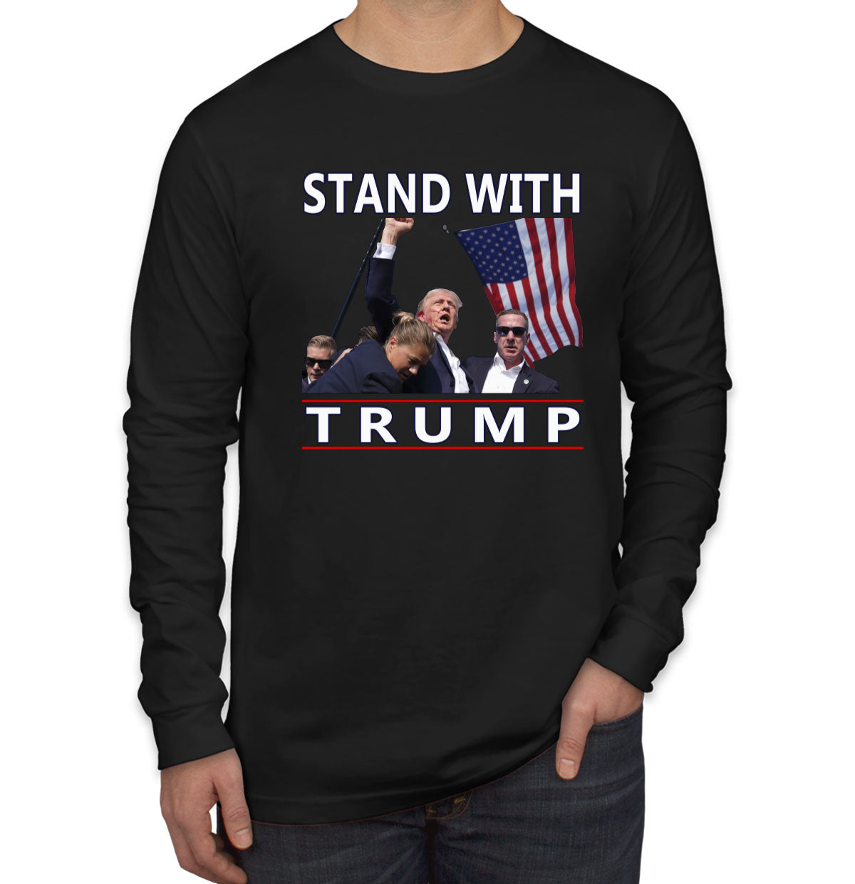 Stand With Trump Men's Long Sleeve Shirt