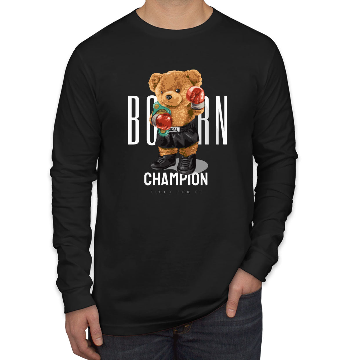 Teddy Bear Champion Boxer Men's Long Sleeve Shirt