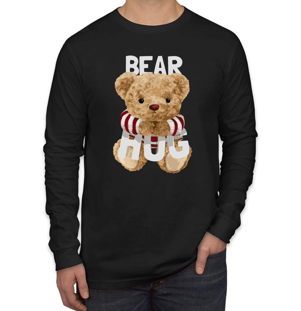 Teddy Bear Hug Men's Long Sleeve Shirt