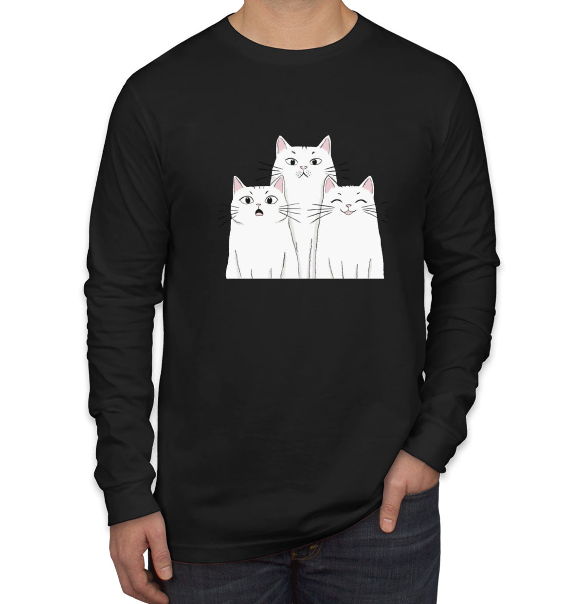 White Cats Men's Long Sleeve Shirt