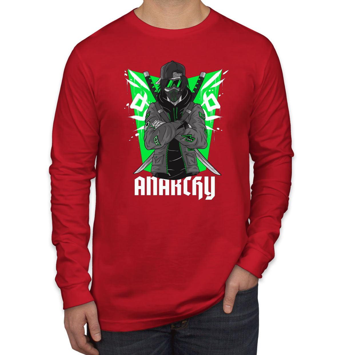 Anarchy Anarchist Ninja Samurai Warrior Anime Long Sleeve Shirt