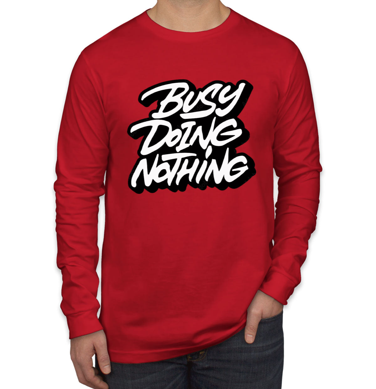 Busy Doing Nothing Men's Long Sleeve Shirt